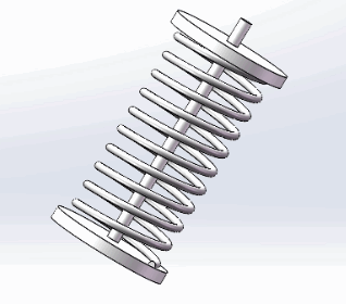 solidworks怎么画可在装配体中压缩变形的柔性弹簧？